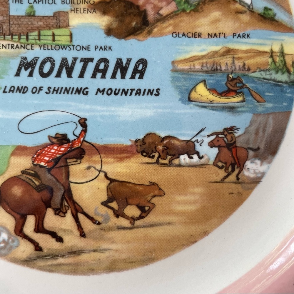 Vintage Montana State Collectible Souvenir Commemorative Plate 10 Inch - Picture 5 of 9